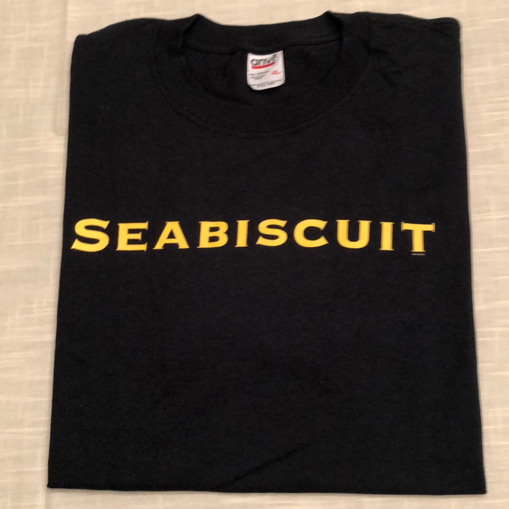 SEABISCUIT MOVIE PROMO TSHIRT XL BLACK 2003 UNIVERSAL PICTURES TOBY McGUIRE #914